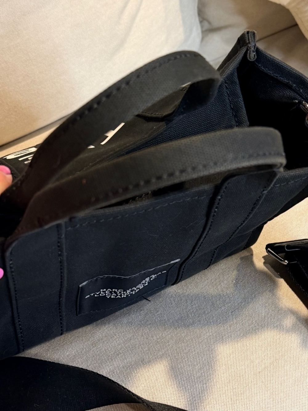 Marc Jacobs Black 'The Tote Bag' Mini Canvas Tote - Picture 7 of 13